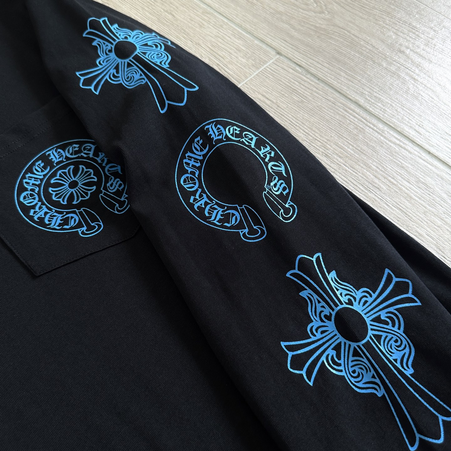 Chrome Hearts 克罗心 CH  长袖 T恤  蓝色 后三十字架