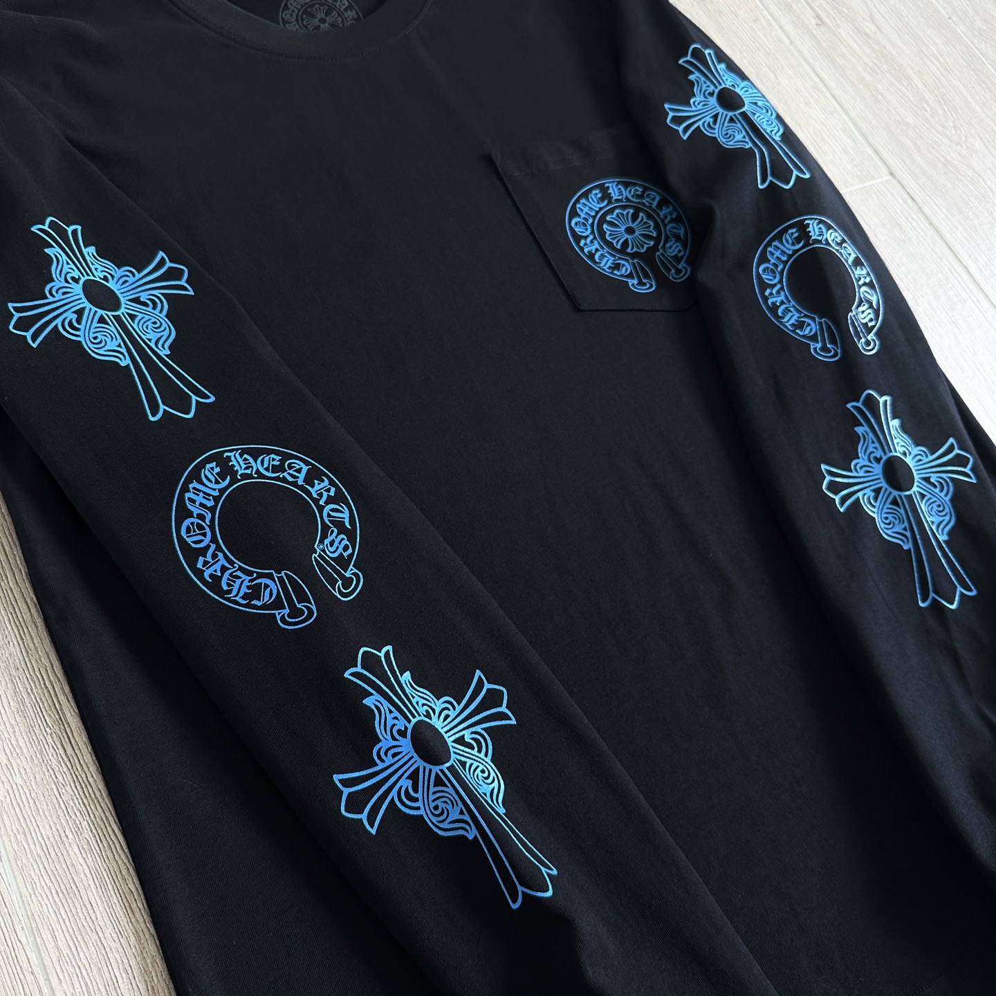 Chrome Hearts 克罗心 CH  长袖 T恤  蓝色 后三十字架