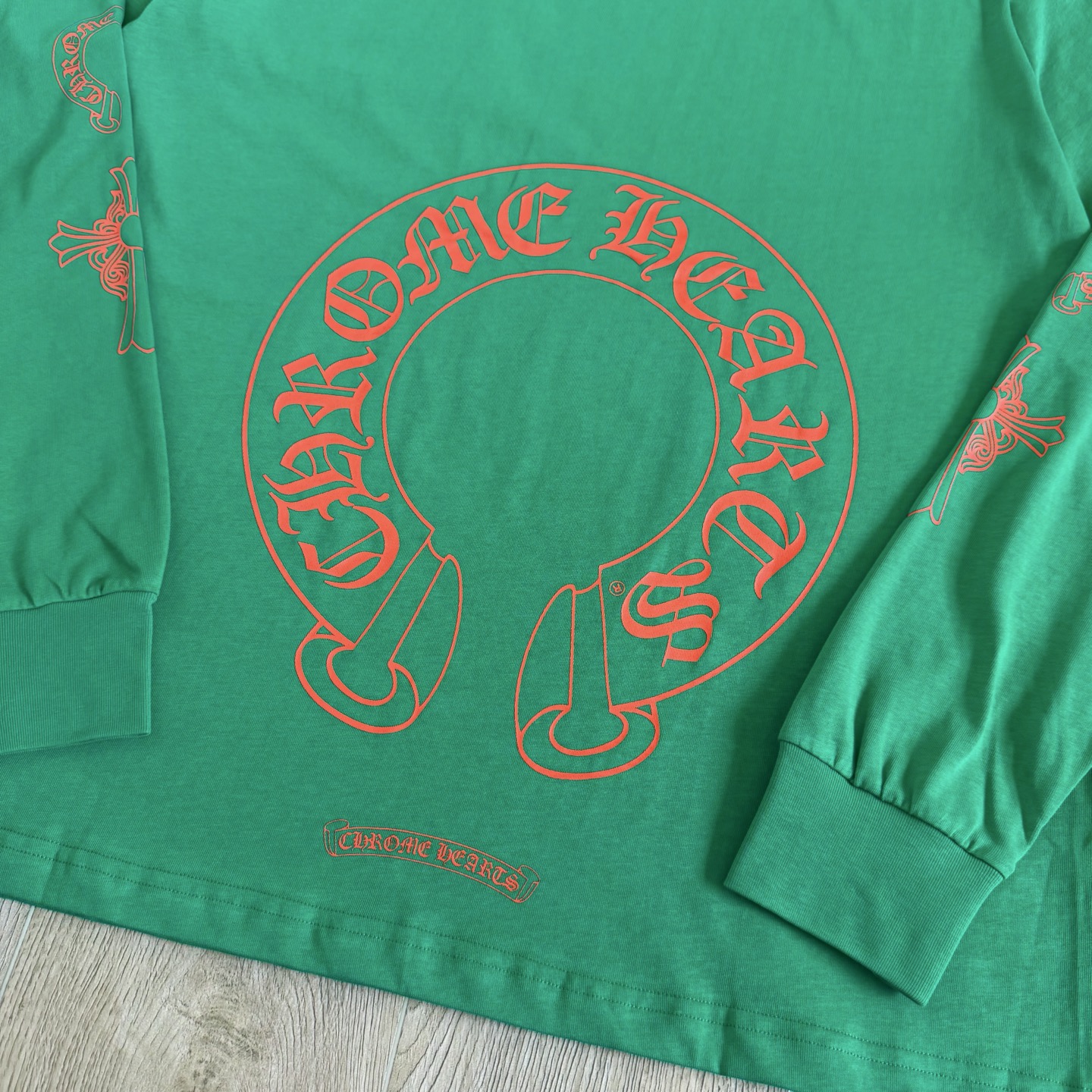 Chrome Hearts 克罗心 CH  长袖 T恤  橙色三元素 后背 橙色大马蹄  绿色