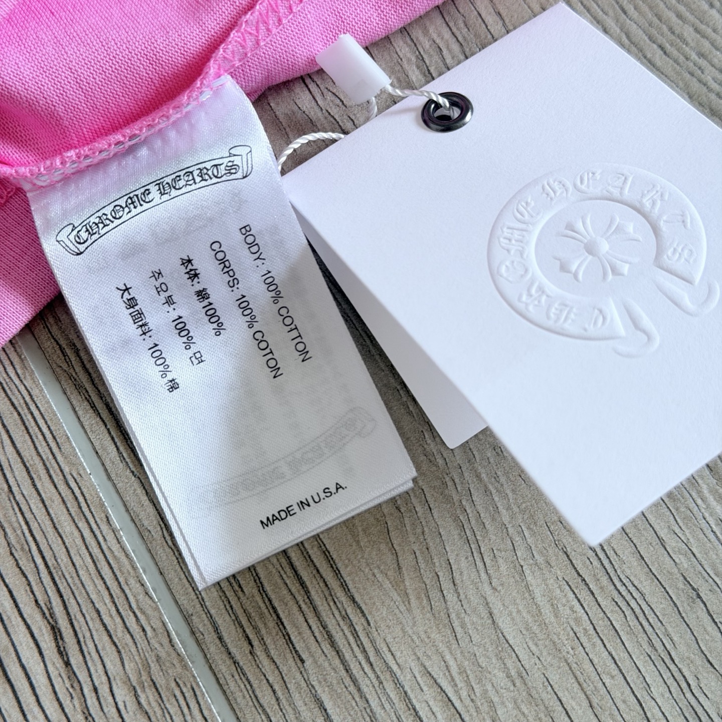 Chrome Hearts CH 克罗心  圆领短袖 T恤 十字架足球 粉色  A0  