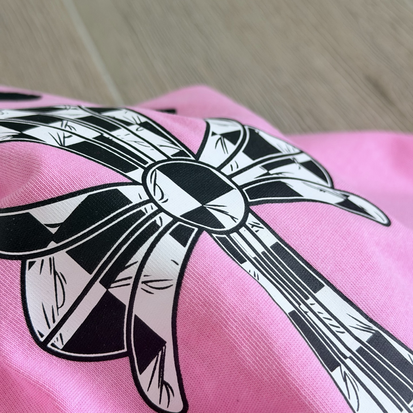 Chrome Hearts CH 克罗心  圆领短袖 T恤 十字架足球 粉色  A0  