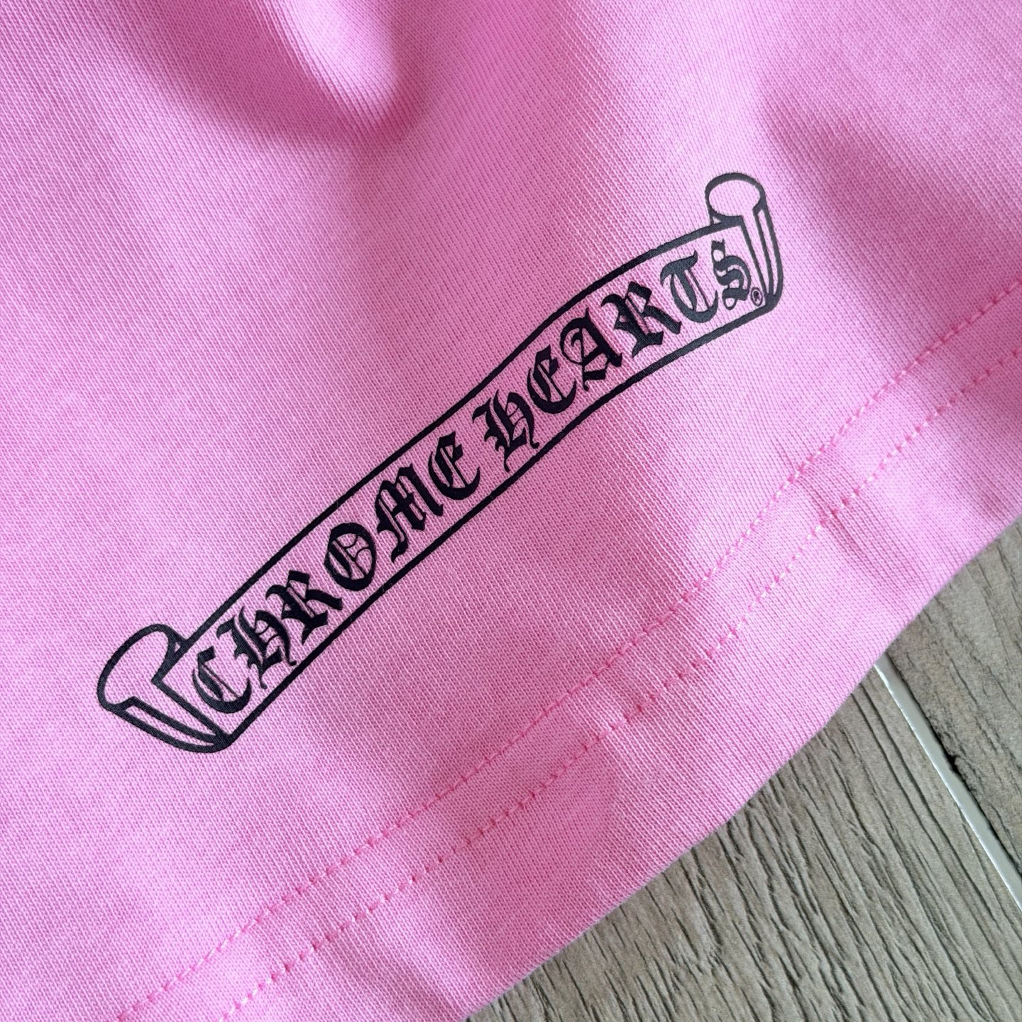Chrome Hearts CH 克罗心  圆领短袖 T恤 十字架足球 粉色  A0  
