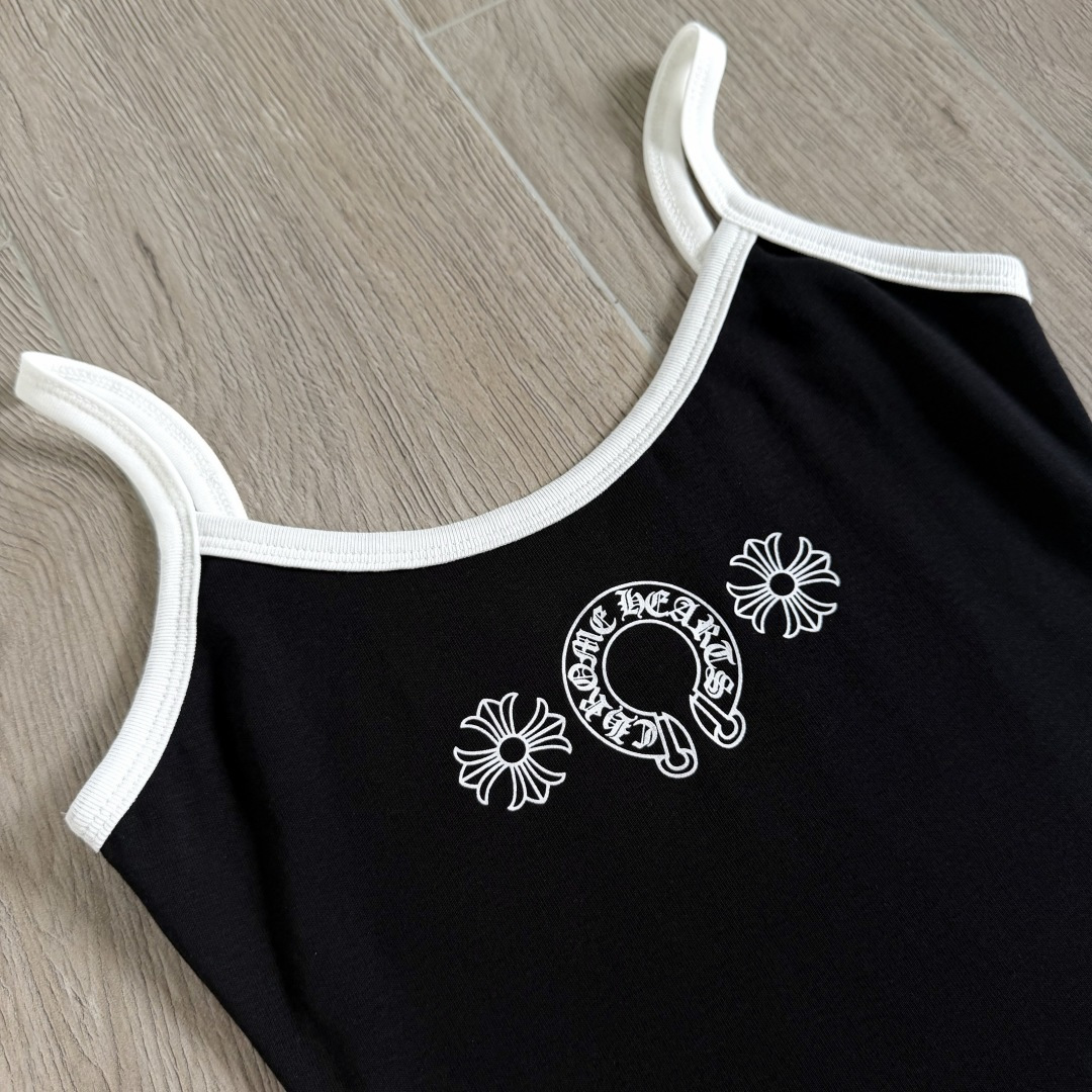 Chrome Hearts CH 女款 复古 横幅十字架 马蹄 弹性 吊带裙 女款