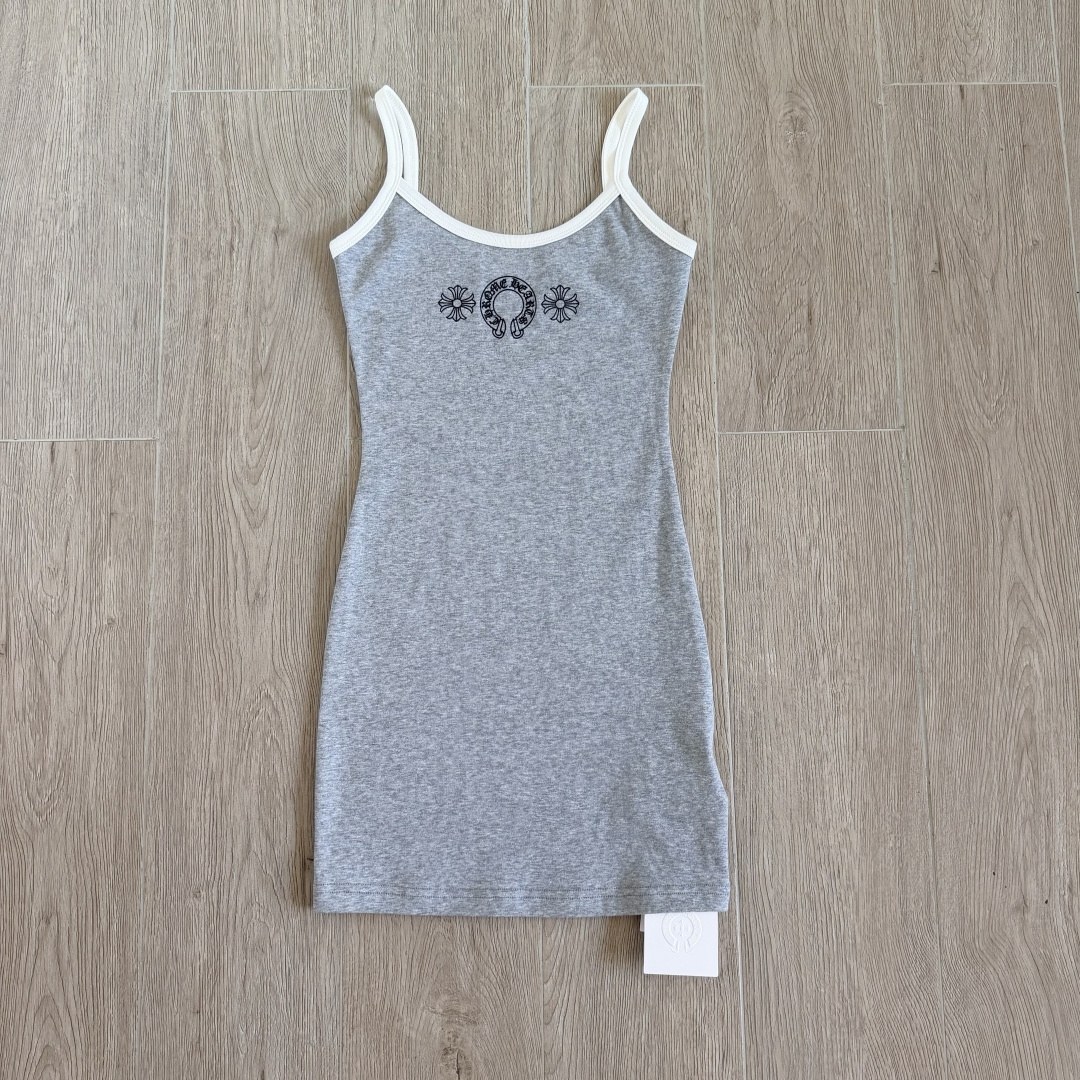 Chrome Hearts CH 女款 复古 横幅十字架 马蹄 弹性 吊带裙 女款