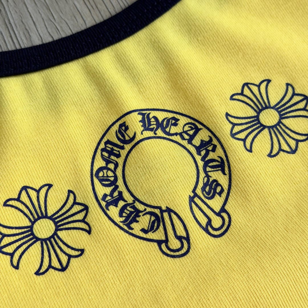 Chrome Hearts CH 女款 复古 横幅十字架 马蹄 弹性 吊带背心 短款