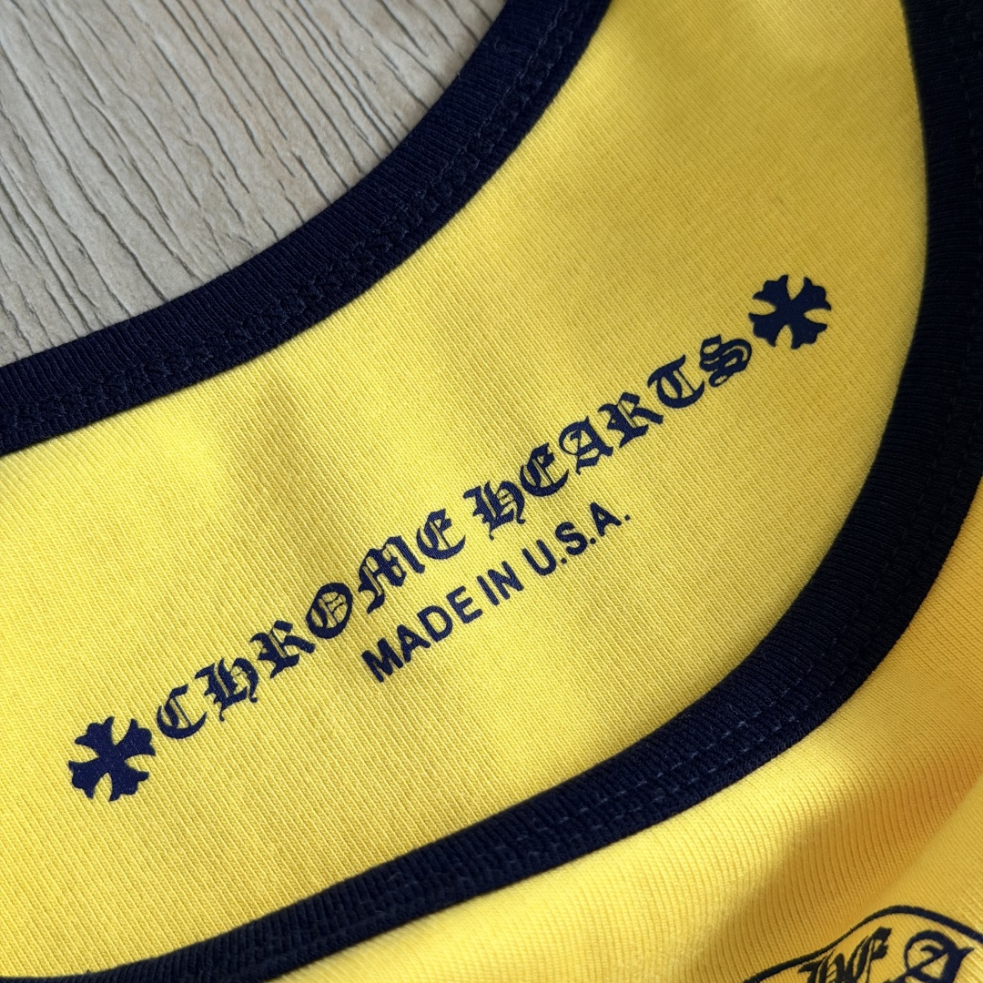 Chrome Hearts CH 女款 复古 横幅十字架 马蹄 弹性 吊带背心 短款