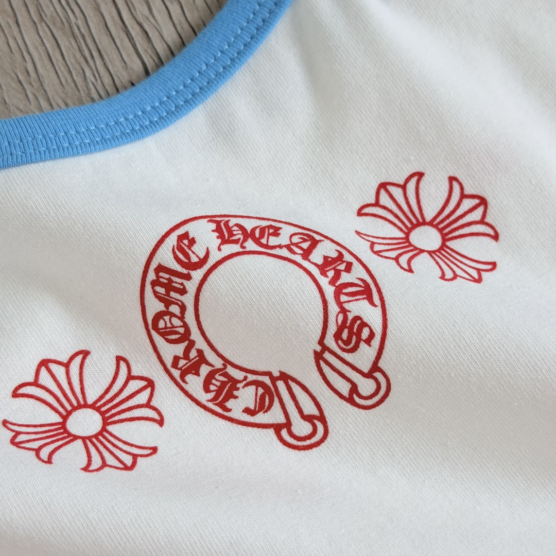 Chrome Hearts CH 女款 复古 横幅十字架 马蹄 弹性 吊带背心 短款