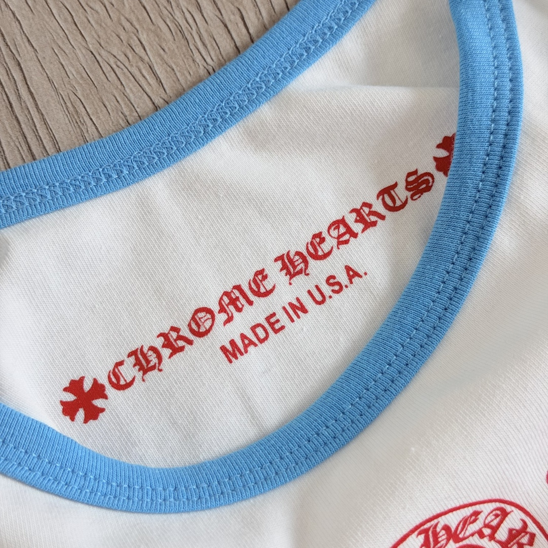 Chrome Hearts CH 女款 复古 横幅十字架 马蹄 弹性 吊带背心 短款