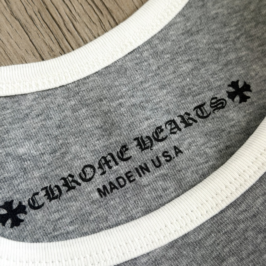 Chrome Hearts CH 女款 复古 横幅十字架 马蹄 弹性 吊带背心 短款