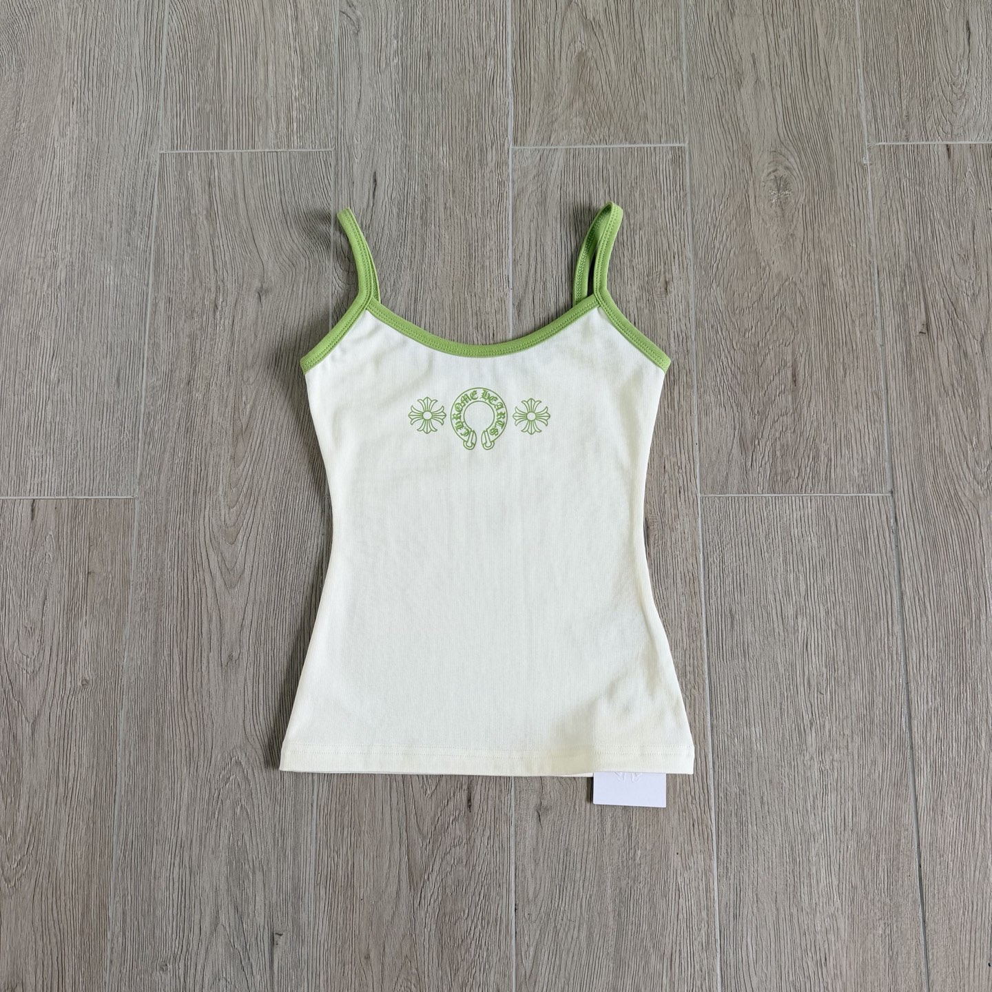 Chrome Hearts CH 女款 复古 横幅十字架 马蹄 弹性 吊带背心 短款