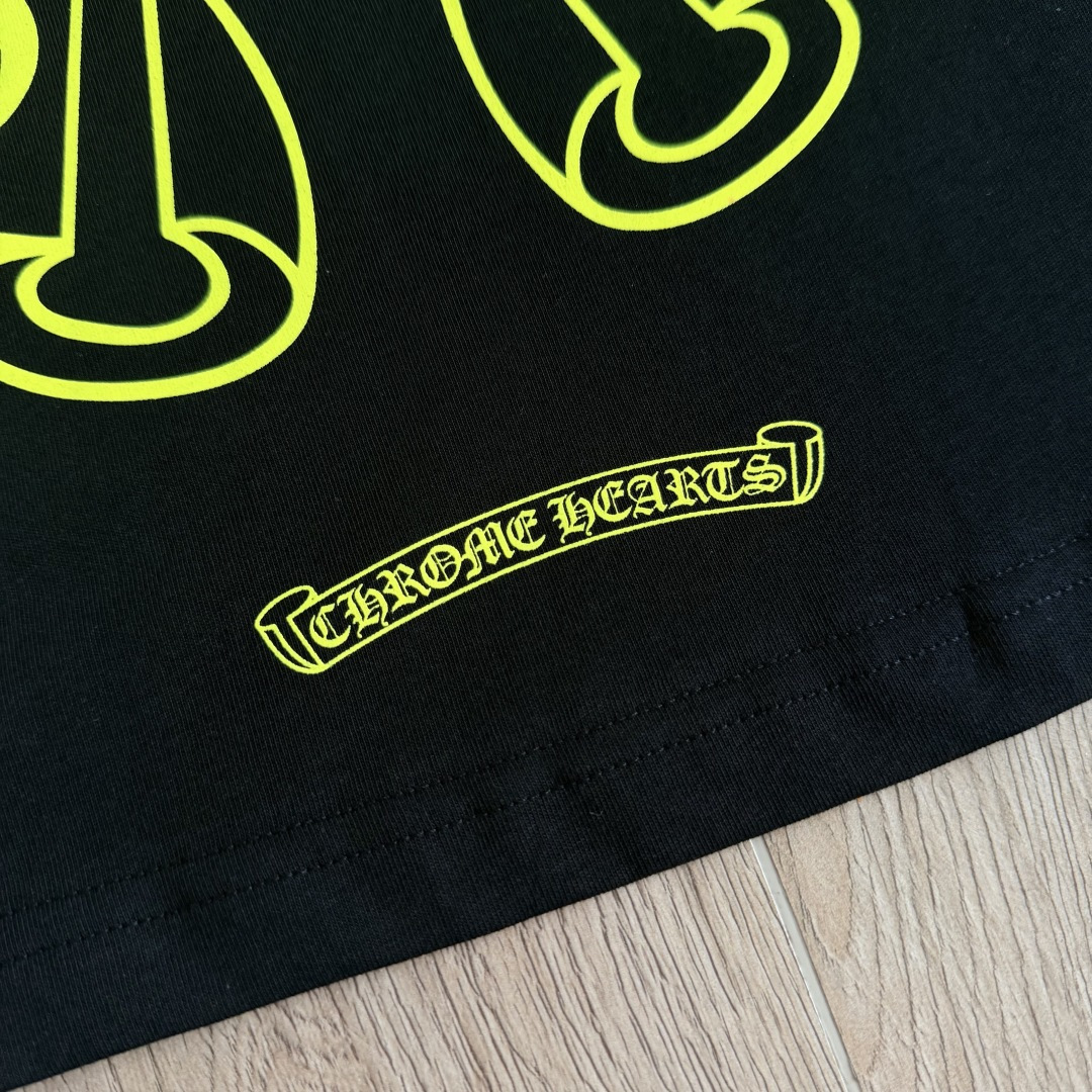 Chrome Hearts 克罗心 CH  长袖 T恤  荧光绿 马蹄 十字花 