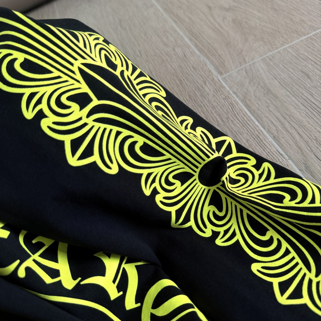 Chrome Hearts 克罗心 CH  长袖 T恤  荧光绿 马蹄 十字花 