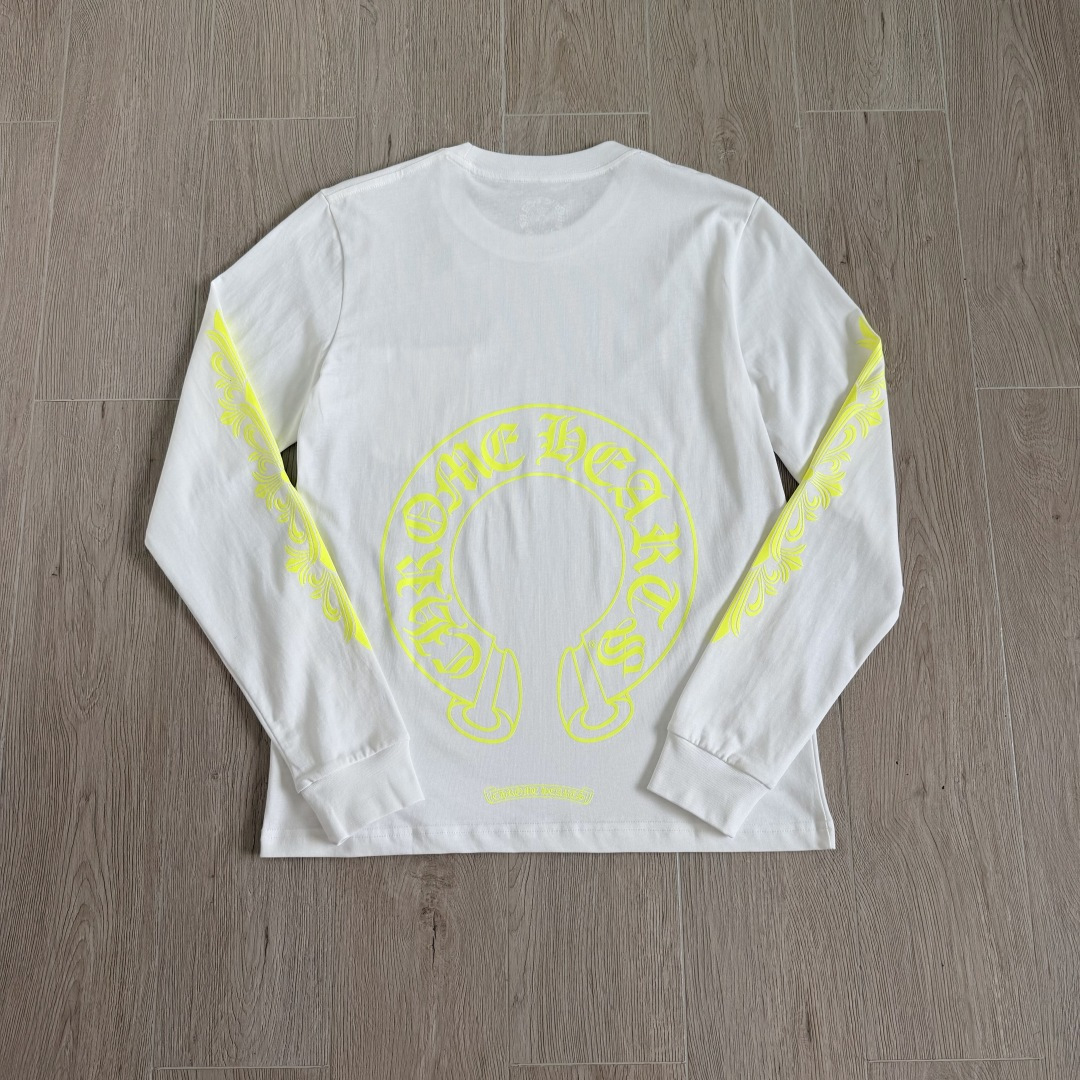 Chrome Hearts 克罗心 CH  长袖 T恤  荧光绿 马蹄 十字花 