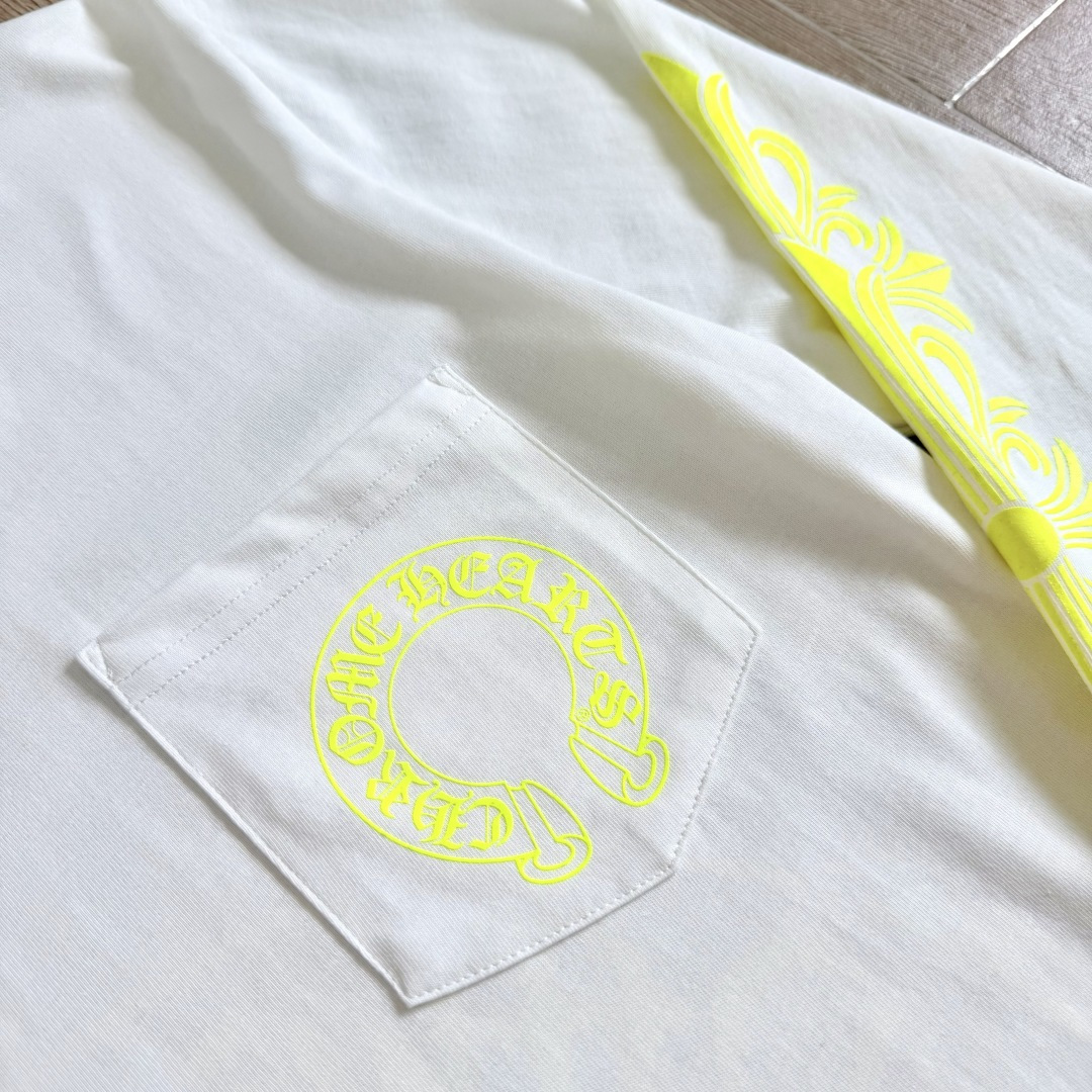 Chrome Hearts 克罗心 CH  长袖 T恤  荧光绿 马蹄 十字花 
