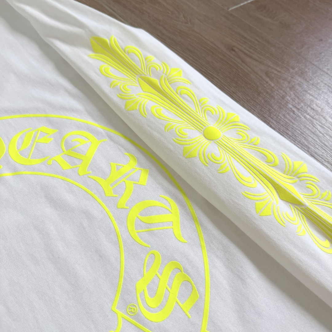 Chrome Hearts 克罗心 CH  长袖 T恤  荧光绿 马蹄 十字花 
