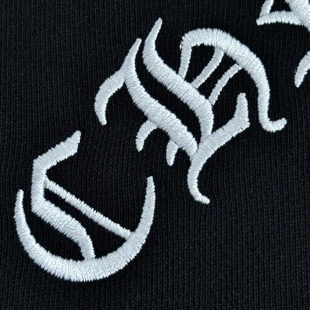 Chrome Hearts 克罗心 CH 内里线圈 卫衣 半拉链 胸前金属logo 黑色