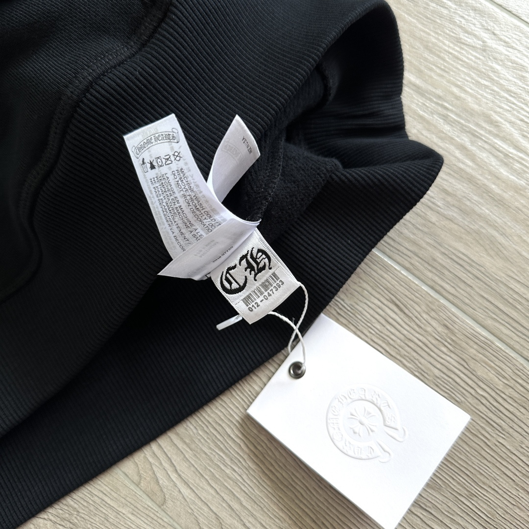 Chrome Hearts 克罗心 CH 内里线圈 卫衣 半拉链 胸前金属logo 黑色