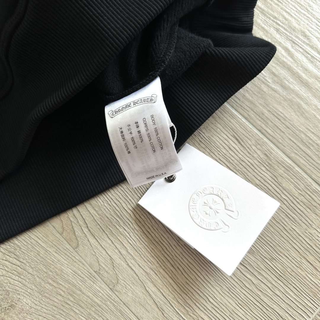 Chrome Hearts 克罗心 CH 内里线圈 卫衣 半拉链 胸前金属logo 黑色