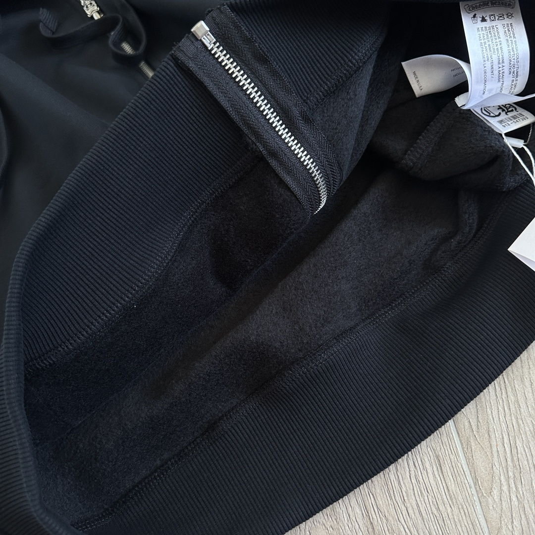 925纯银 Chrome Hearts CH克罗心 经典 印花 拉链卫衣 外套  男女同款 黑色 荧光绿 马蹄 十字 A5  