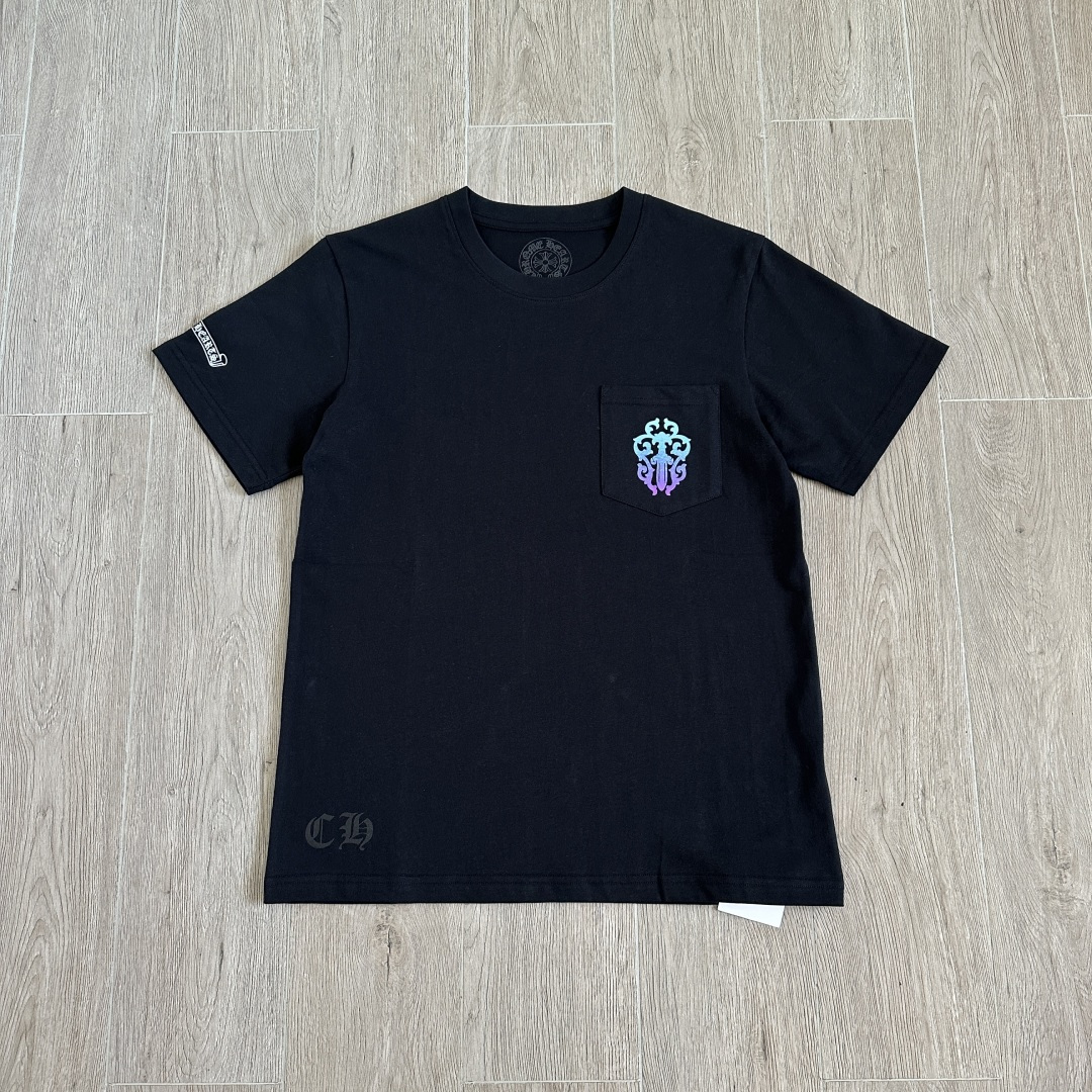 Chrome Hearts CH 克罗心  圆领短袖 T恤 宝剑 渐变 马蹄 A0 白色 黑色