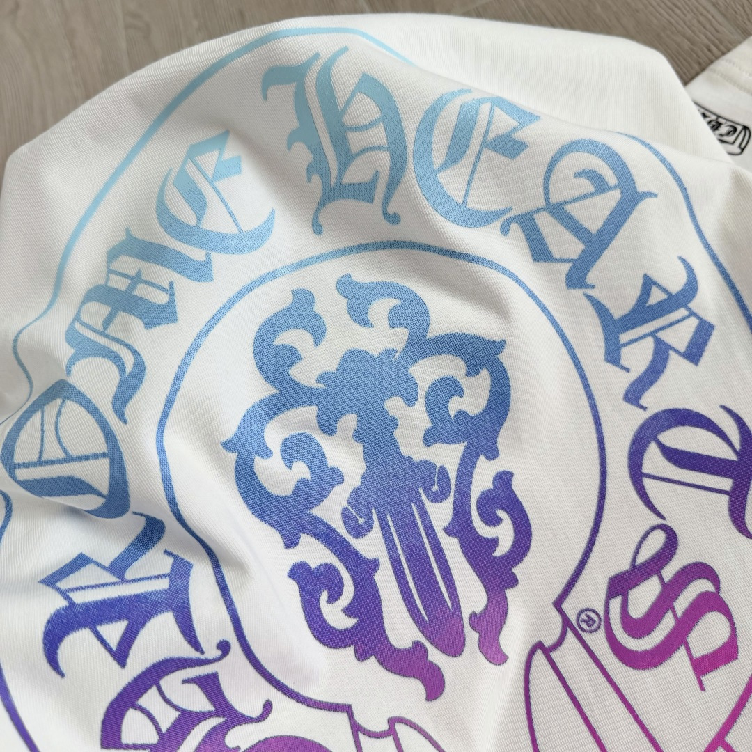 Chrome Hearts CH 克罗心  圆领短袖 T恤 宝剑 渐变 马蹄 A0 白色 黑色