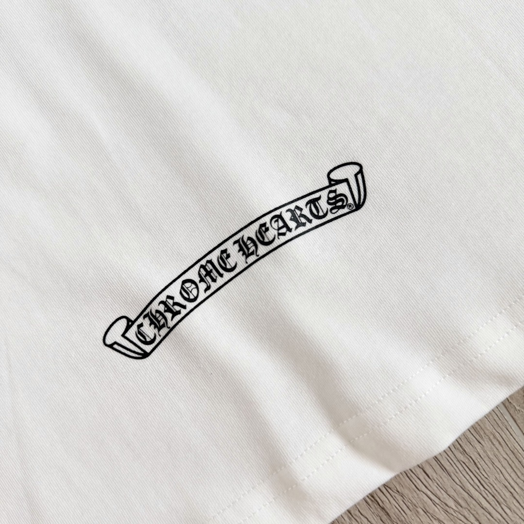 Chrome Hearts CH 克罗心  圆领短袖 T恤 宝剑 渐变 马蹄 A0 白色 黑色