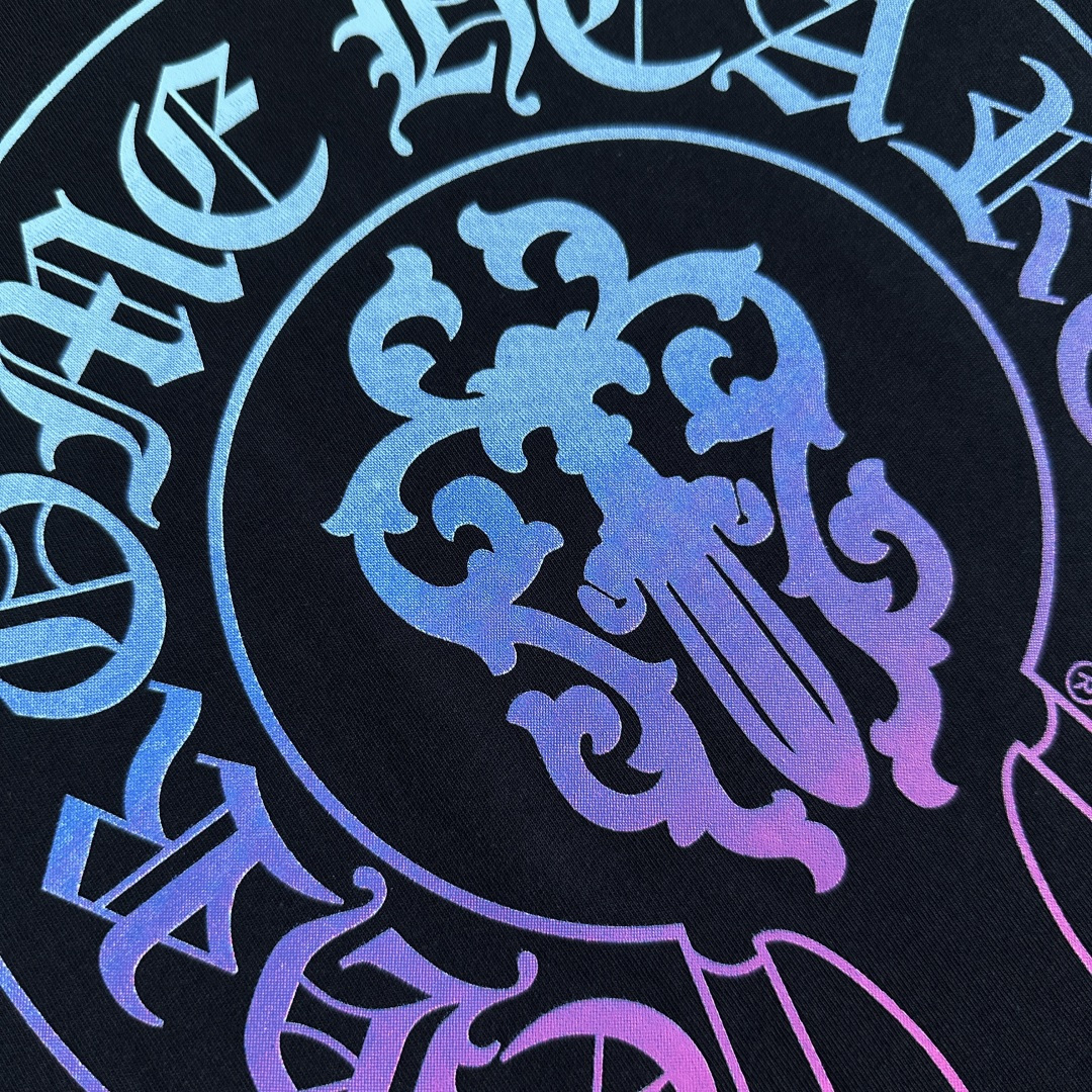 Chrome Hearts CH 克罗心  圆领短袖 T恤 宝剑 渐变 马蹄 A0 白色 黑色