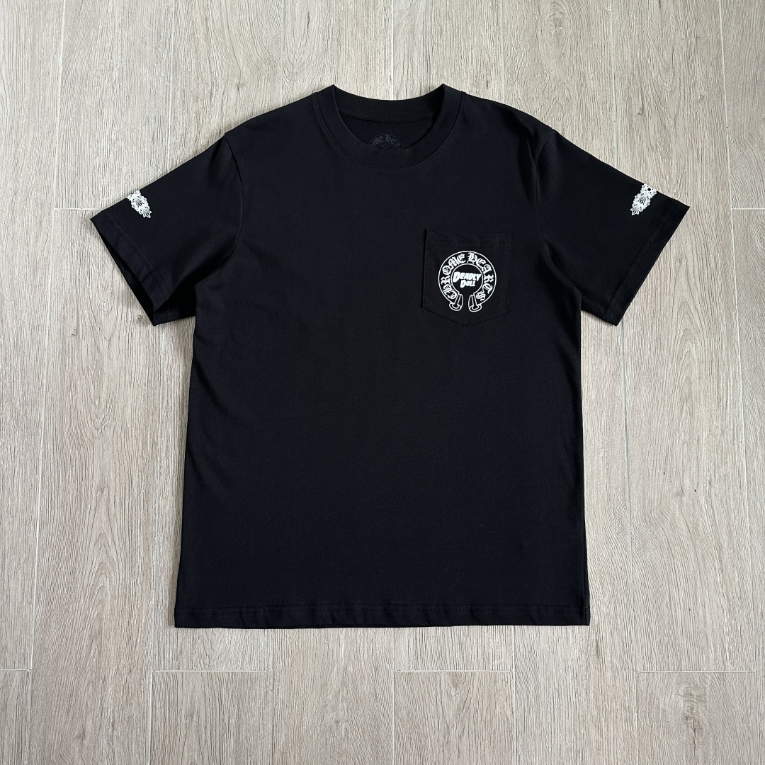 Chrome Hearts CH 克罗心  圆领短袖 T恤 Deadly Doll 后背 比基尼 美少女 黑色 A0  