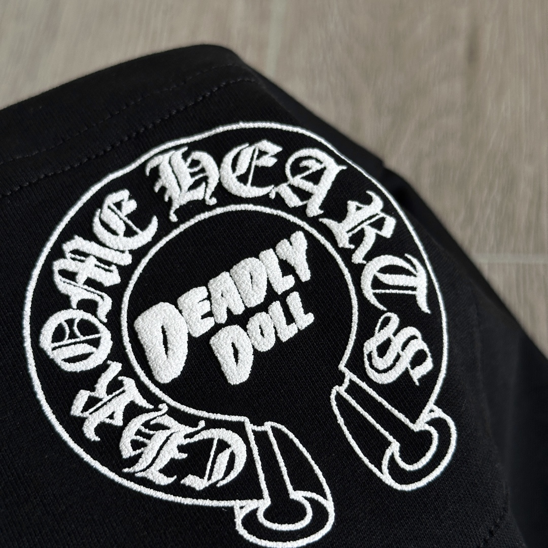 Chrome Hearts CH 克罗心  圆领短袖 T恤 Deadly Doll 后背 比基尼 美少女 黑色 A0  