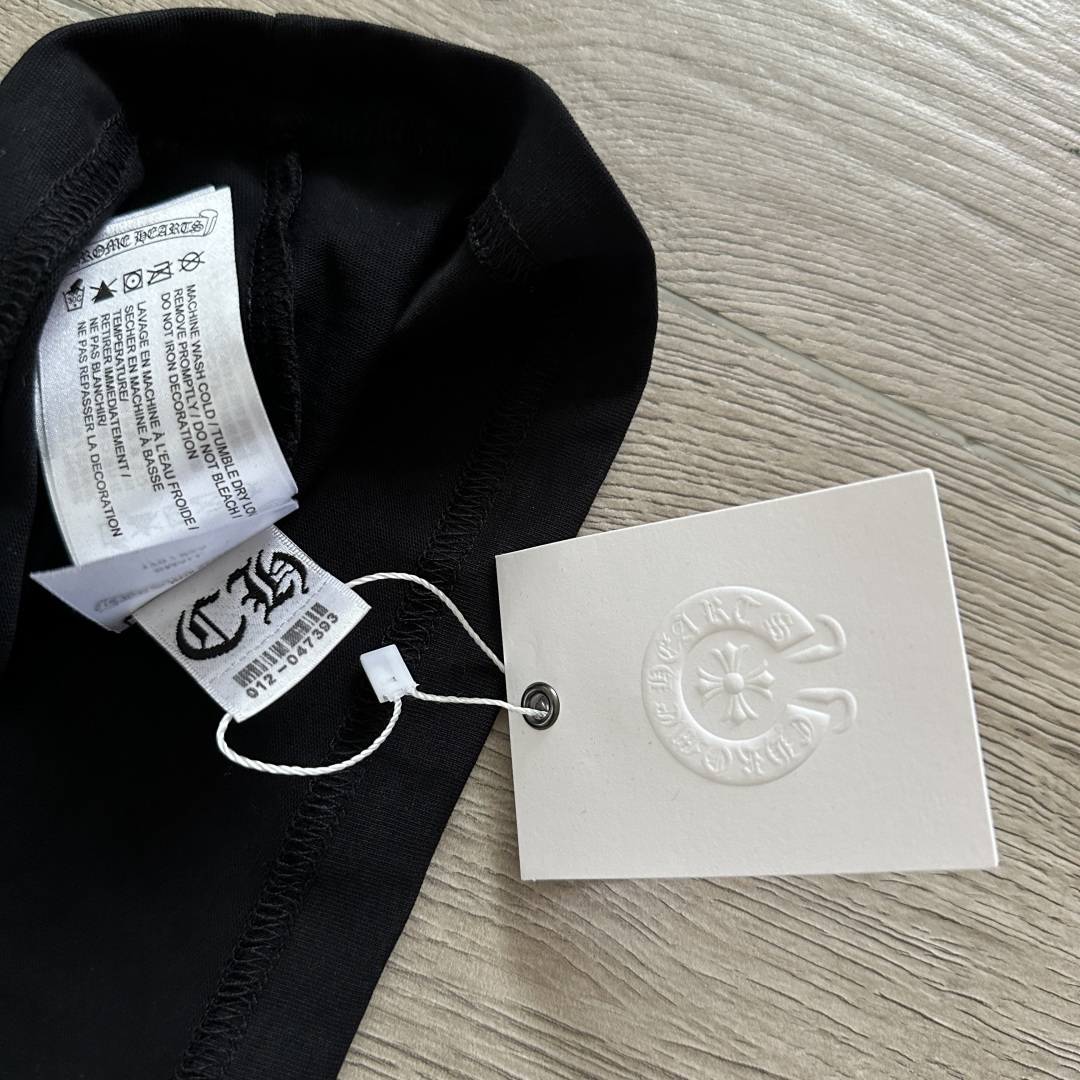 Chrome Hearts CH 克罗心  圆领短袖 T恤 十字架马蹄美国国旗 黑色 A0  