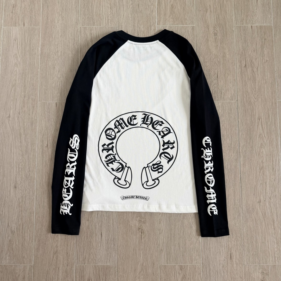 Chrome Hearts CH克罗心 长袖 袖子字体 后背大马蹄   黑白