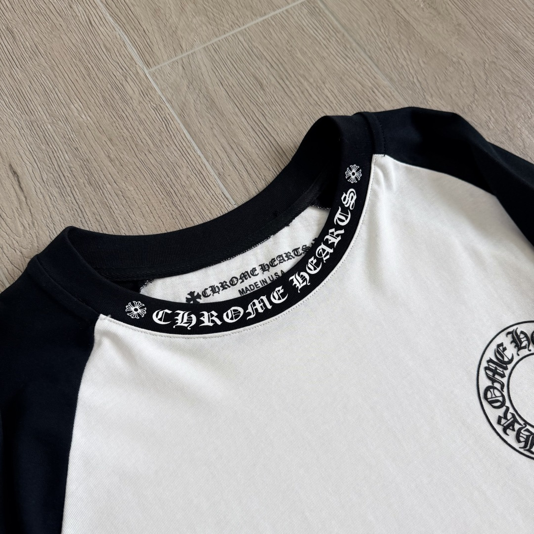 Chrome Hearts CH克罗心 长袖 袖子字体 后背大马蹄   黑白