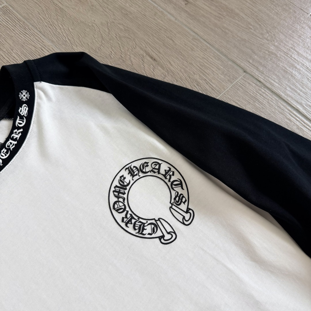 Chrome Hearts CH克罗心 长袖 袖子字体 后背大马蹄   黑白