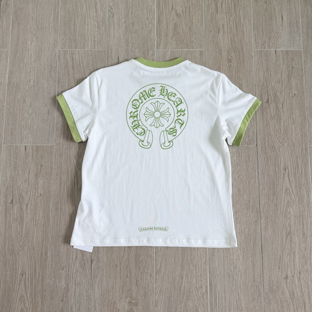 Chrome Hearts CH 女款 撞色横幅马蹄 短袖 