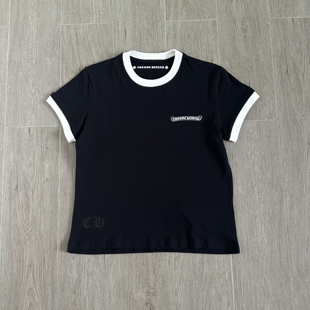 Chrome Hearts CH 女款 撞色横幅马蹄 短袖 