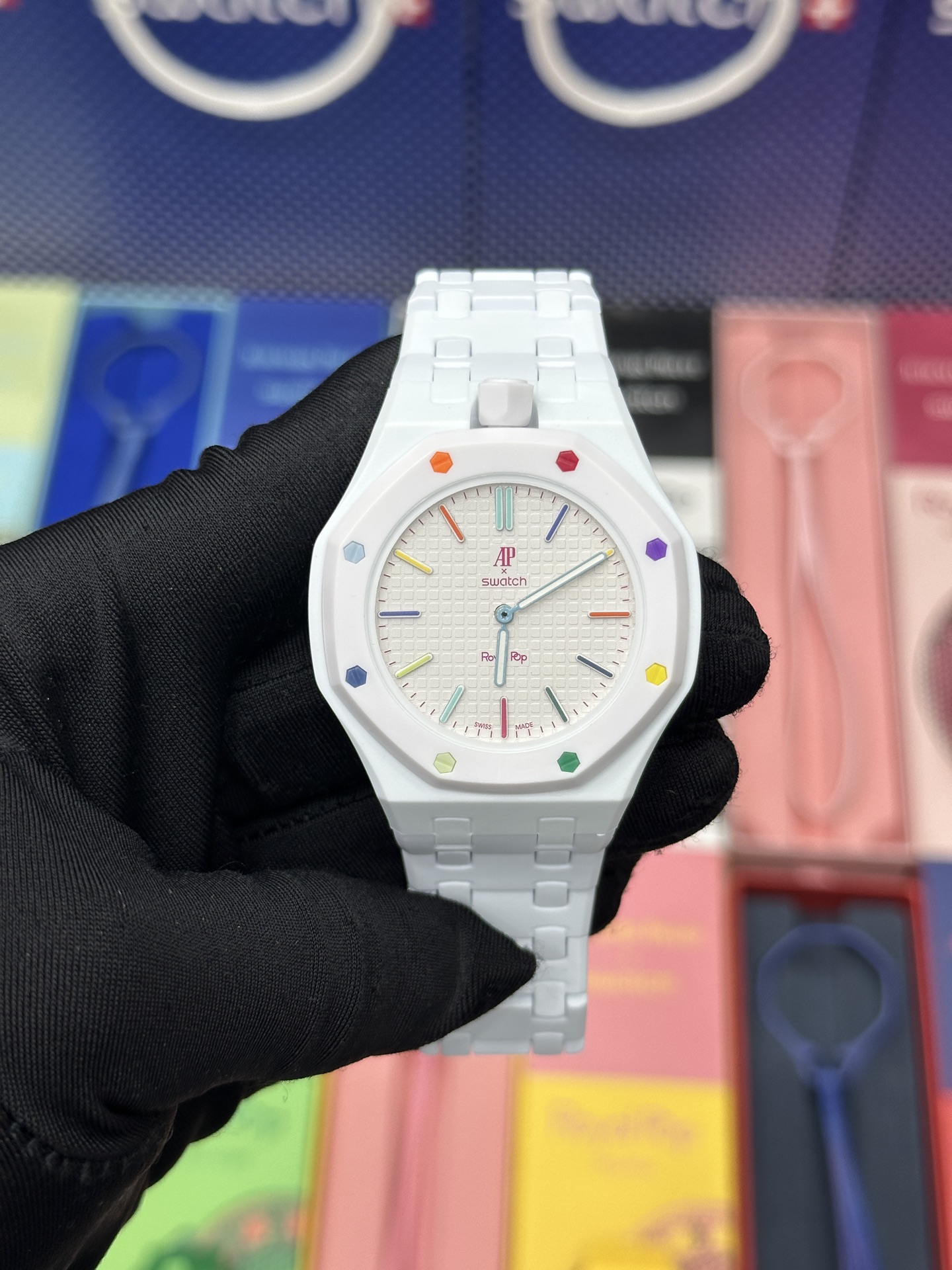 SWATCH 斯沃琪 x Audemars Piguet 爱彼 机械机芯Royal pop 多巴胺色彩时尚潮流学生情侣 男女同款 腕表 