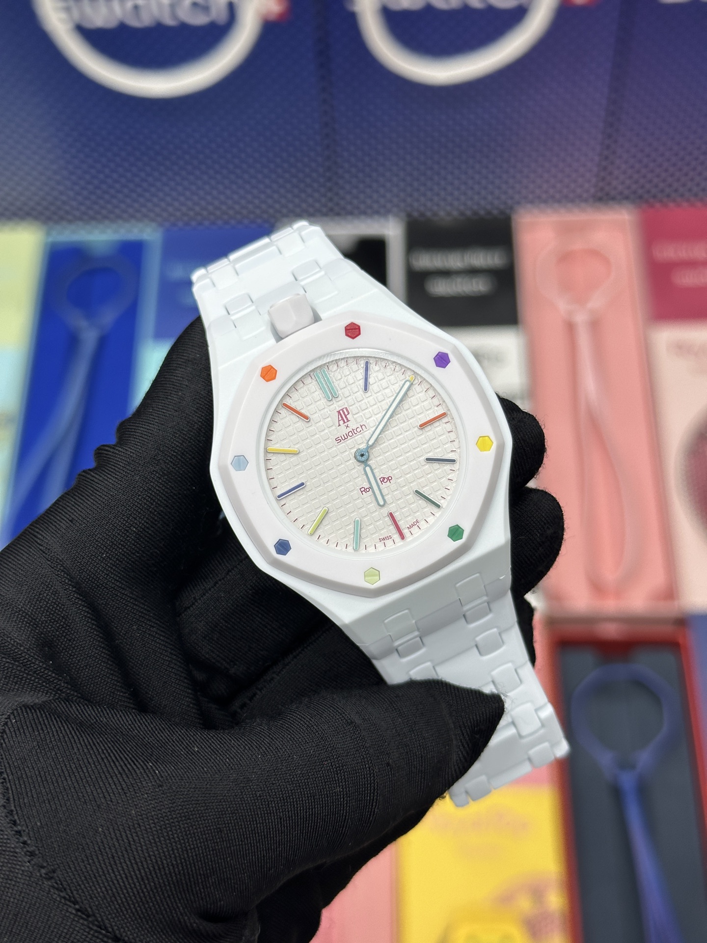 SWATCH 斯沃琪 x Audemars Piguet 爱彼 机械机芯Royal pop 多巴胺色彩时尚潮流学生情侣 男女同款 腕表 