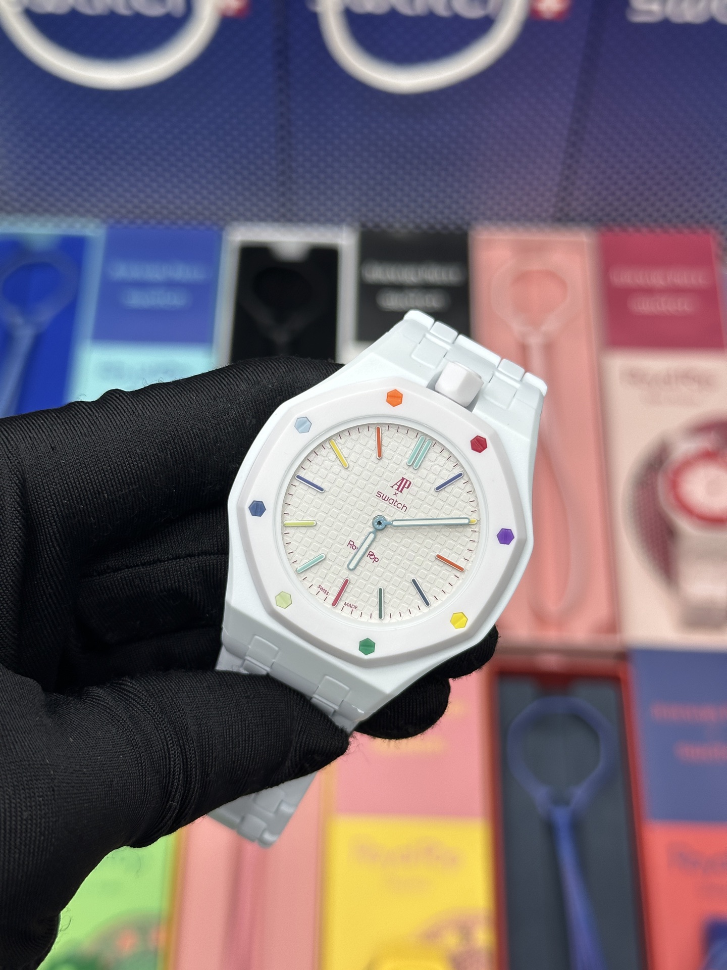 SWATCH 斯沃琪 x Audemars Piguet 爱彼 机械机芯Royal pop 多巴胺色彩时尚潮流学生情侣 男女同款 腕表 