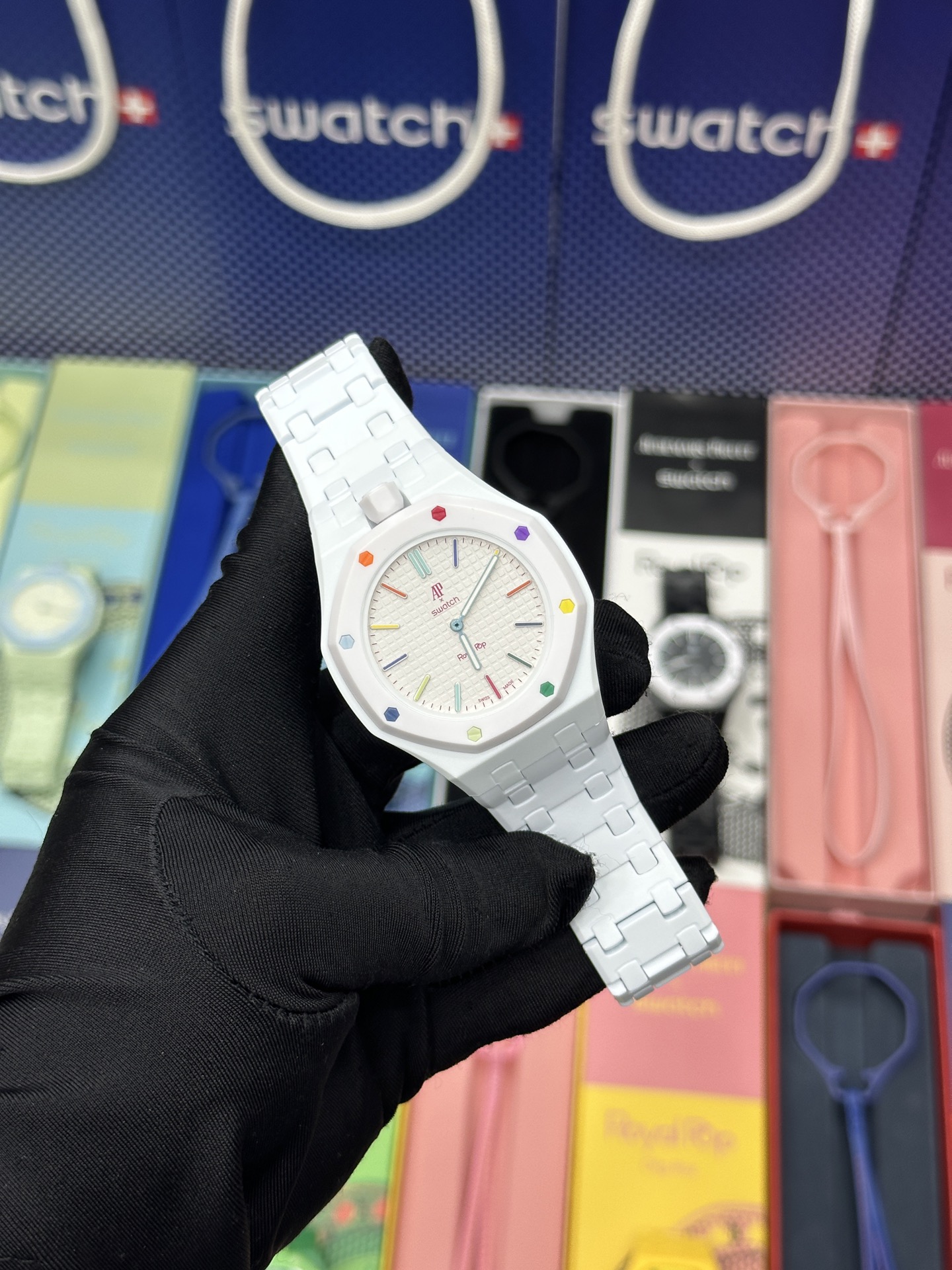 SWATCH 斯沃琪 x Audemars Piguet 爱彼 机械机芯Royal pop 多巴胺色彩时尚潮流学生情侣 男女同款 腕表 