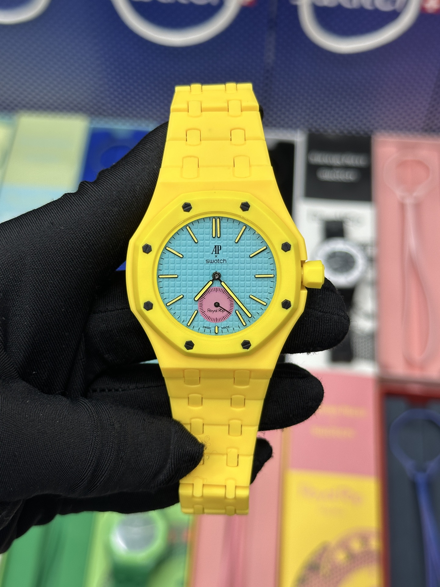 SWATCH 斯沃琪 x Audemars Piguet 爱彼 机械机芯Royal pop 多巴胺色彩时尚潮流学生情侣 男女同款 腕表 