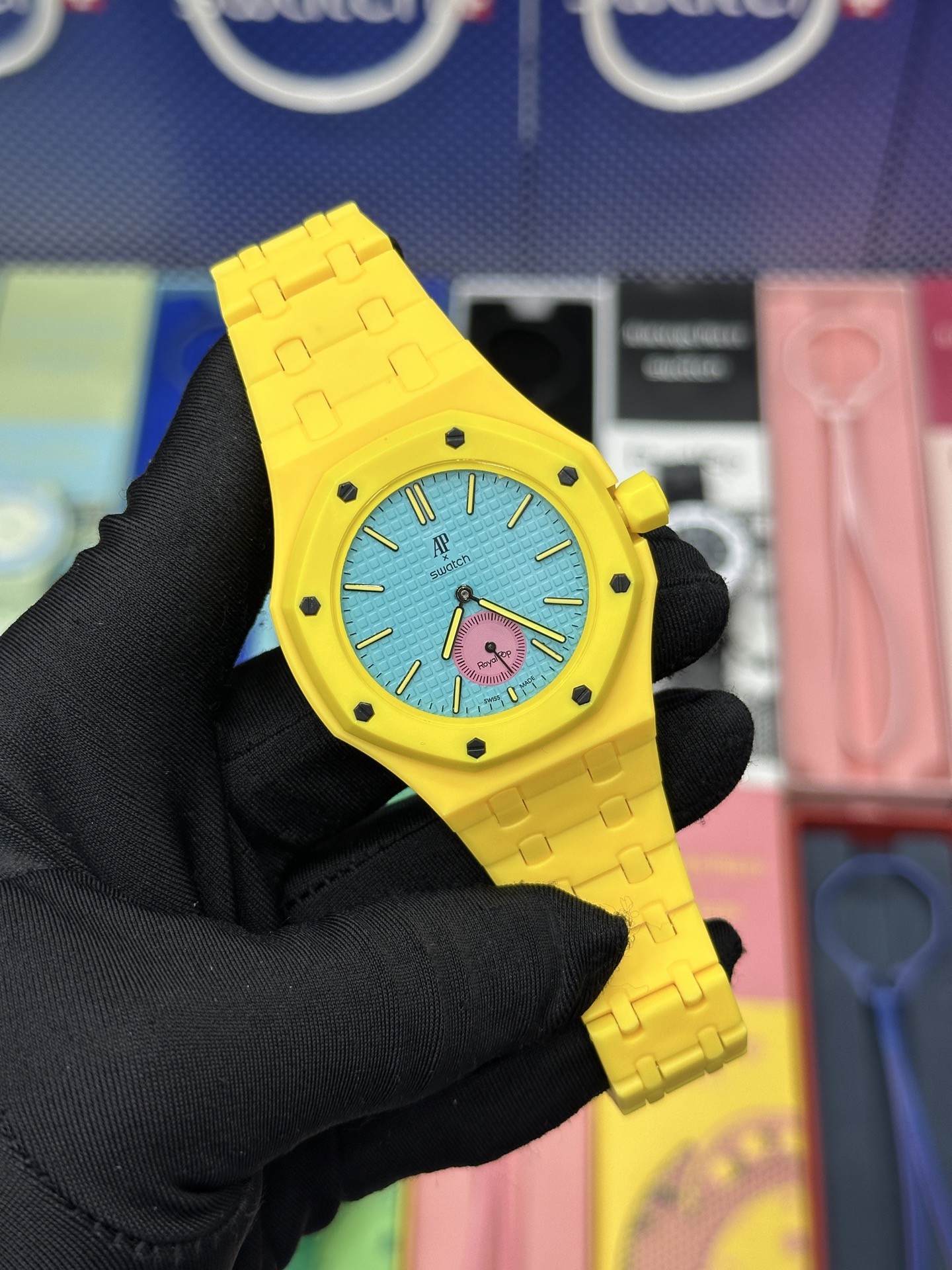 SWATCH 斯沃琪 x Audemars Piguet 爱彼 机械机芯Royal pop 多巴胺色彩时尚潮流学生情侣 男女同款 腕表 