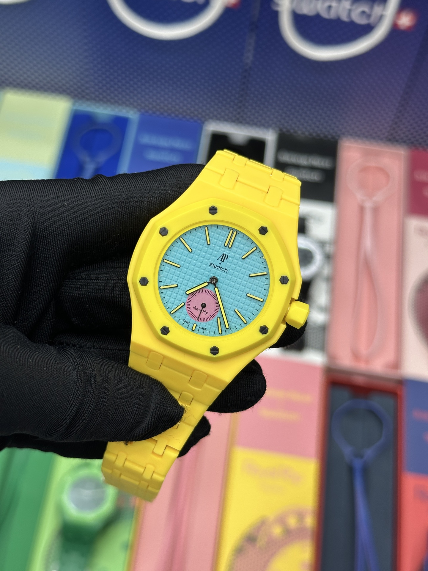 SWATCH 斯沃琪 x Audemars Piguet 爱彼 机械机芯Royal pop 多巴胺色彩时尚潮流学生情侣 男女同款 腕表 
