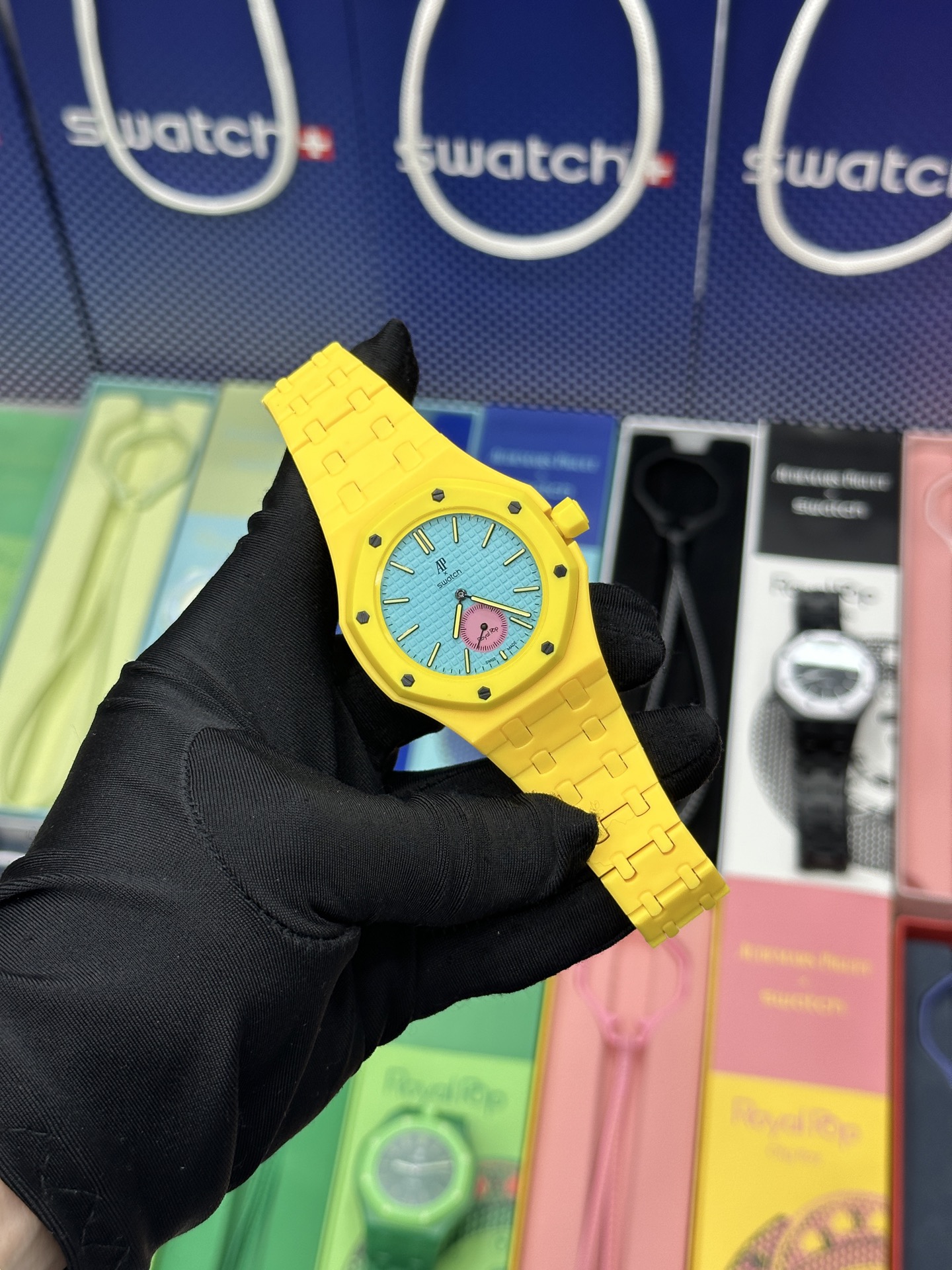 SWATCH 斯沃琪 x Audemars Piguet 爱彼 机械机芯Royal pop 多巴胺色彩时尚潮流学生情侣 男女同款 腕表 