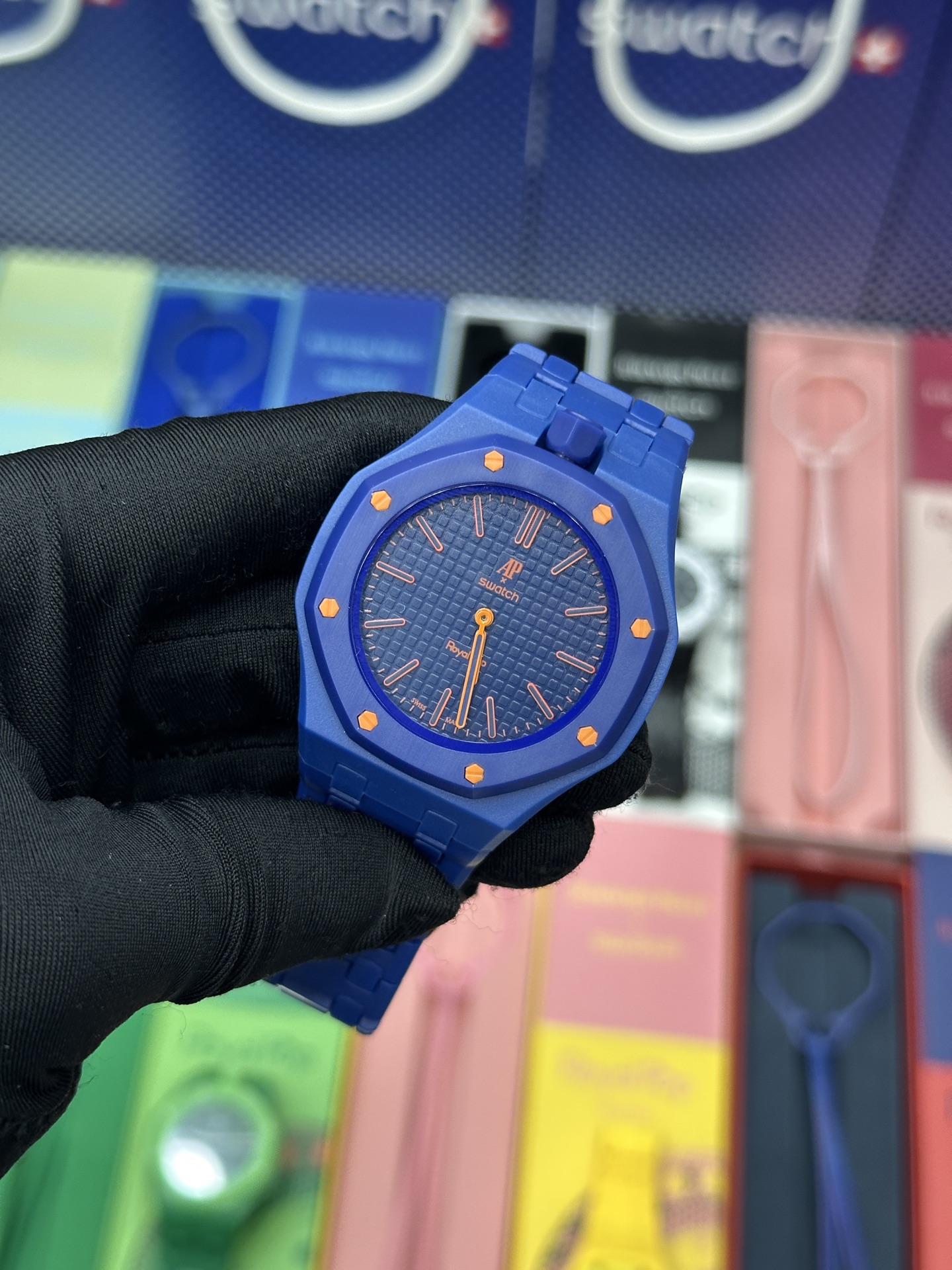 SWATCH 斯沃琪 x Audemars Piguet 爱彼 机械机芯Royal pop 多巴胺色彩时尚潮流学生情侣 男女同款 腕表 