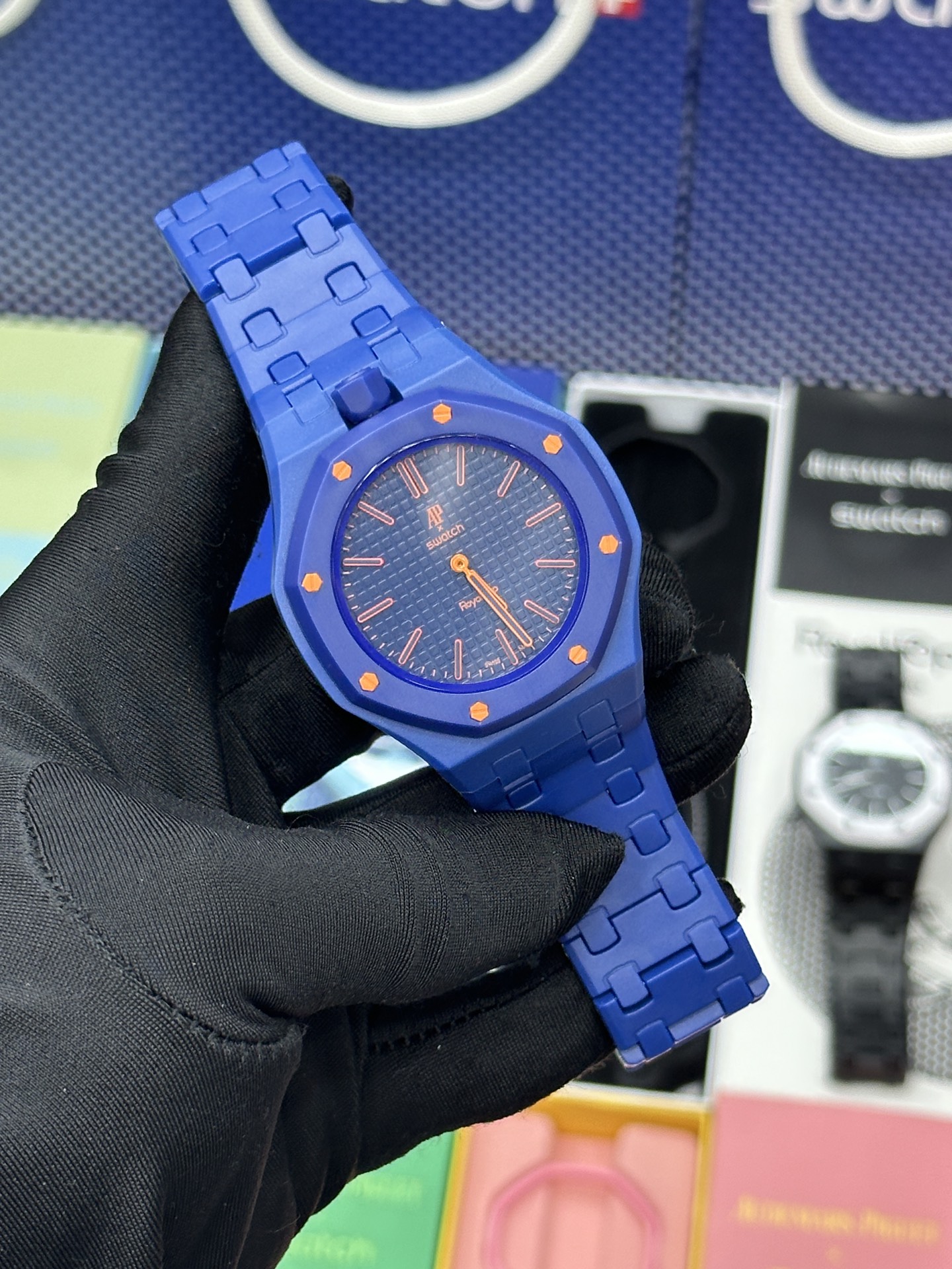SWATCH 斯沃琪 x Audemars Piguet 爱彼 机械机芯Royal pop 多巴胺色彩时尚潮流学生情侣 男女同款 腕表 