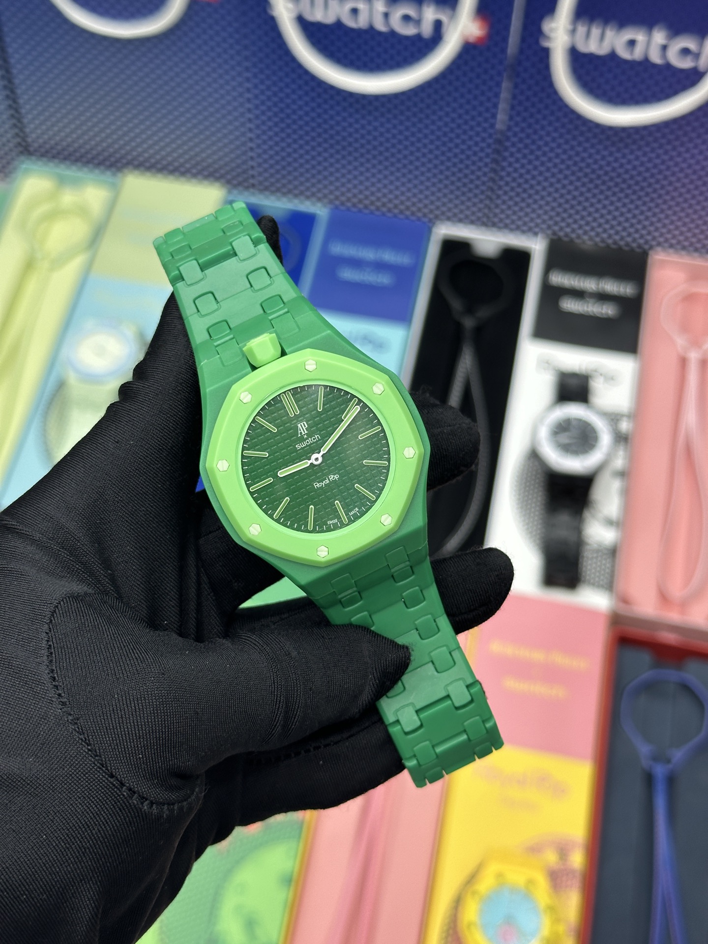 SWATCH 斯沃琪 x Audemars Piguet 爱彼 机械机芯Royal pop 多巴胺色彩时尚潮流学生情侣 男女同款 腕表 