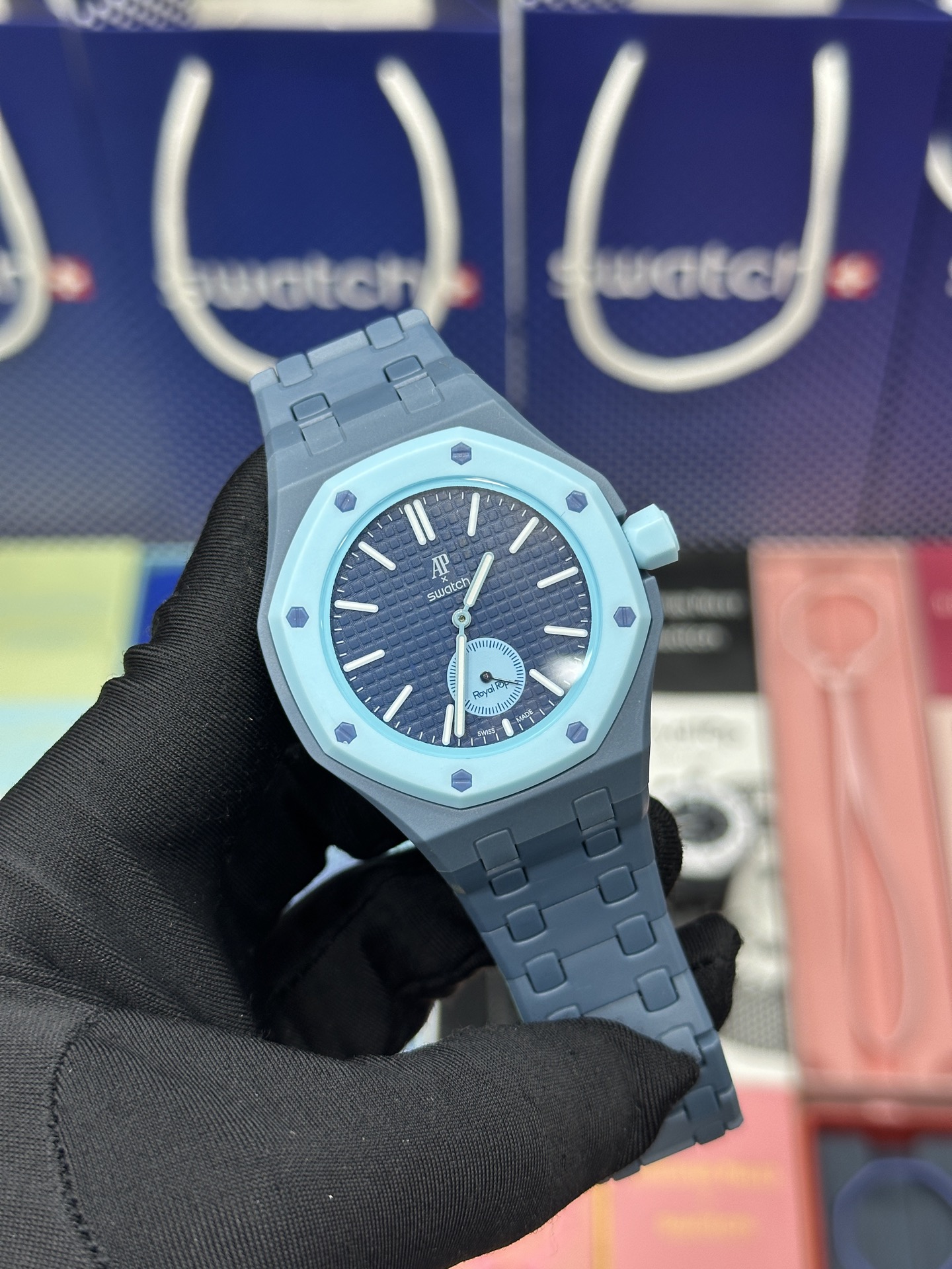SWATCH 斯沃琪 x Audemars Piguet 爱彼 机械机芯Royal pop 多巴胺色彩时尚潮流学生情侣 男女同款 腕表 