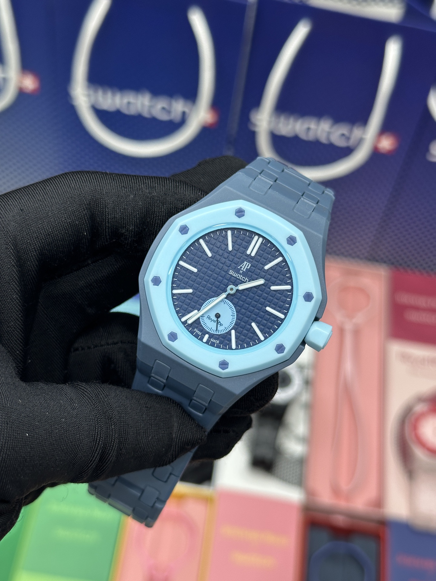 SWATCH 斯沃琪 x Audemars Piguet 爱彼 机械机芯Royal pop 多巴胺色彩时尚潮流学生情侣 男女同款 腕表 