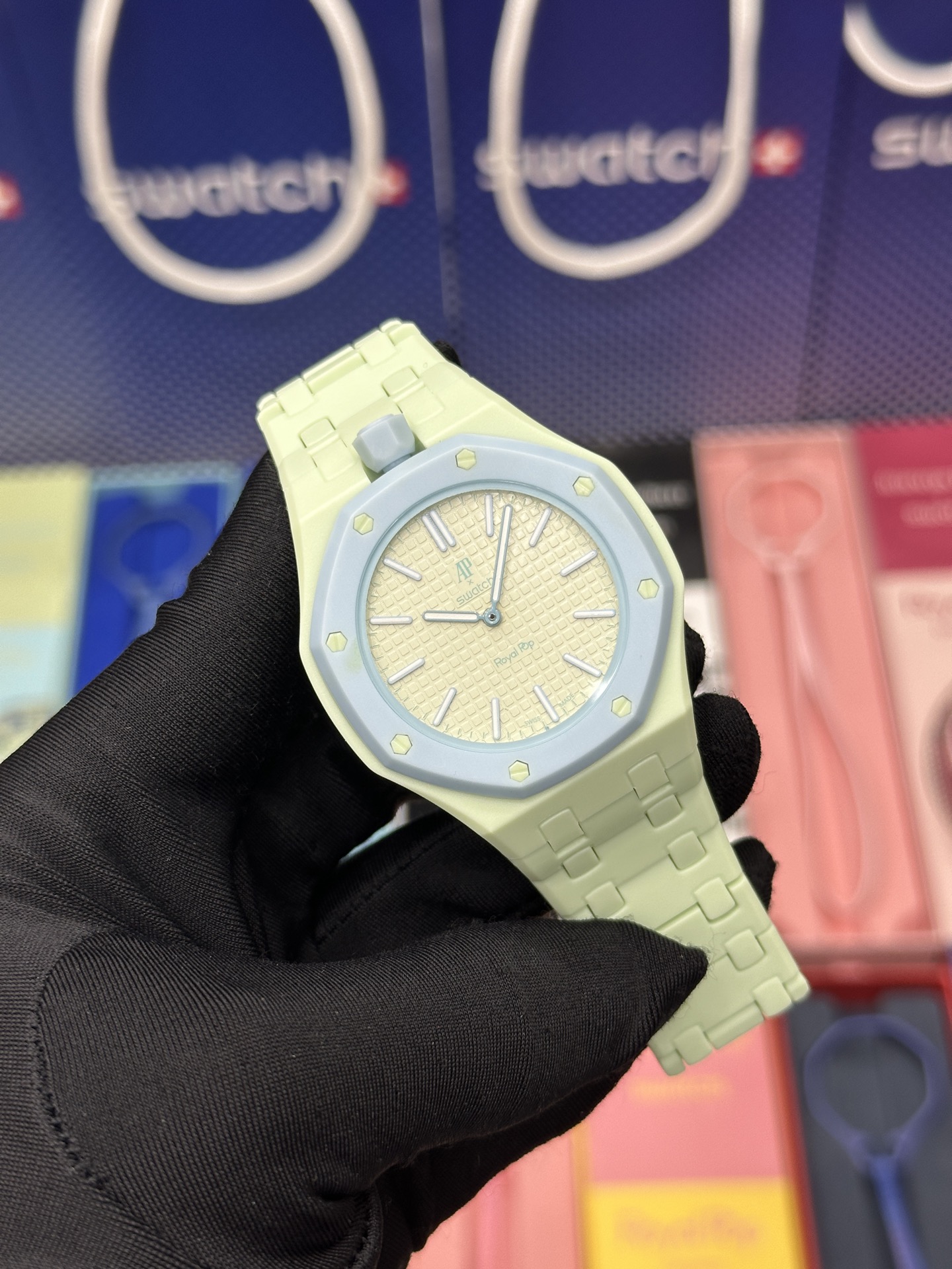  SWATCH 斯沃琪 x Audemars Piguet 爱彼 机械机芯Royal pop 多巴胺色彩时尚潮流学生情侣 男女同款 腕表 