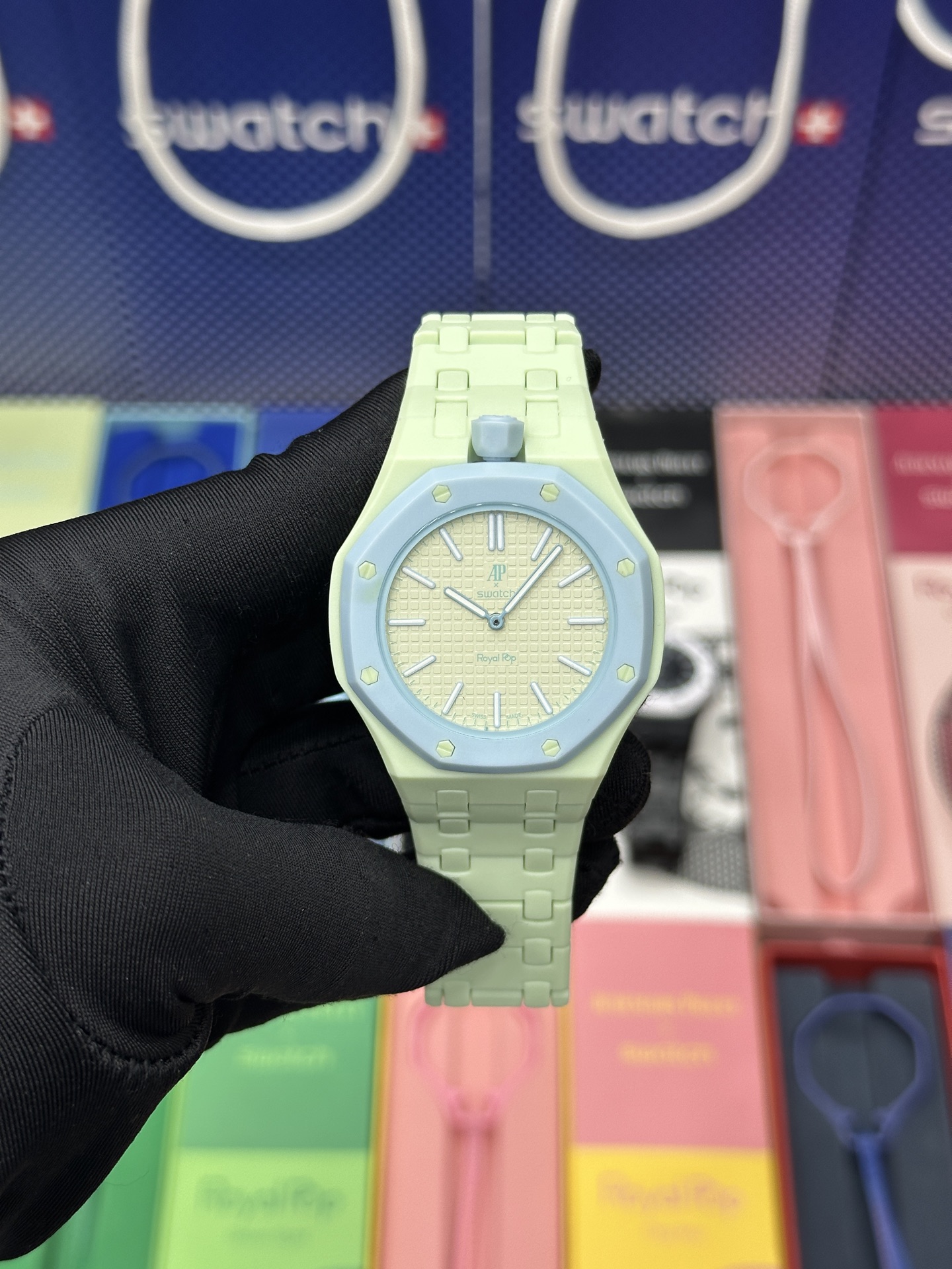  SWATCH 斯沃琪 x Audemars Piguet 爱彼 机械机芯Royal pop 多巴胺色彩时尚潮流学生情侣 男女同款 腕表 